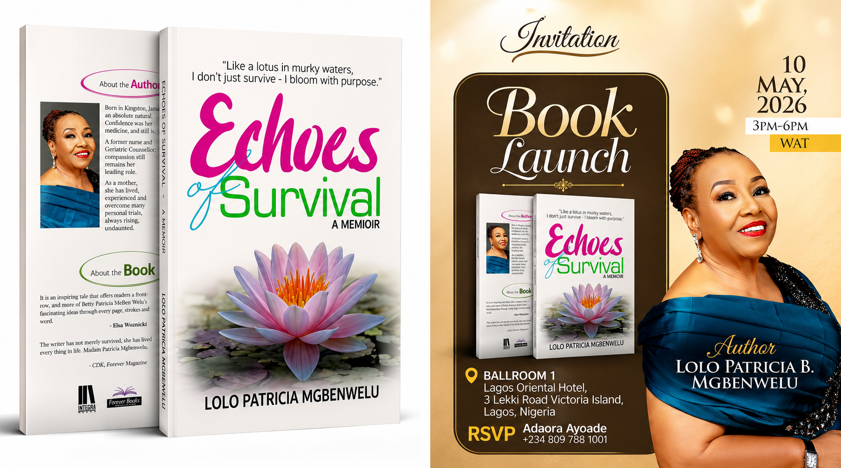 Official invitation to the Echoes of Survival book launch